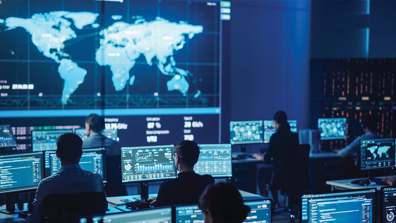 Cyber security control room