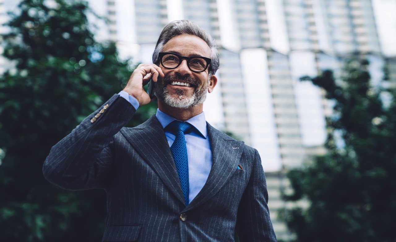 Consultant talking on a mobile