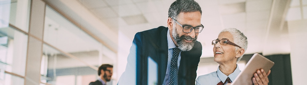 Consultants discussing business