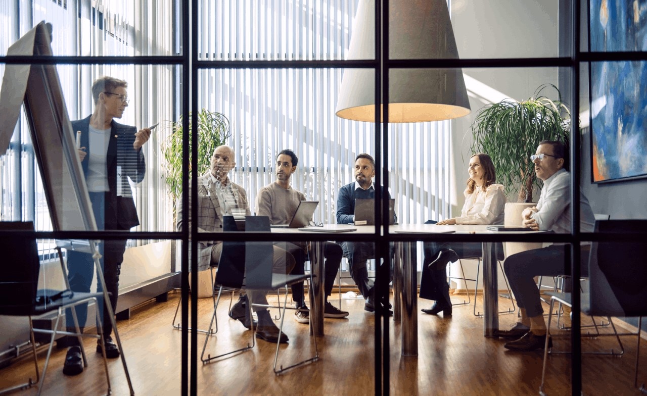 Members in conference hall