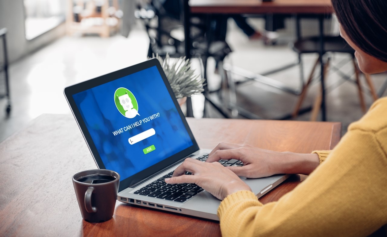 Person typing on a laptop