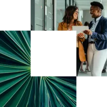 Cornerstone image showing palm leaf and AI consultants