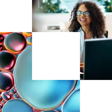 Cornerstone with bubbles and AI consultant