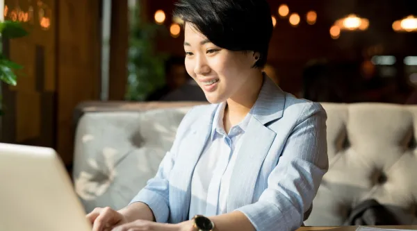 Female working an a laptop