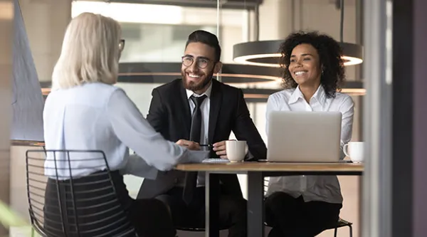 Three consultants meeting