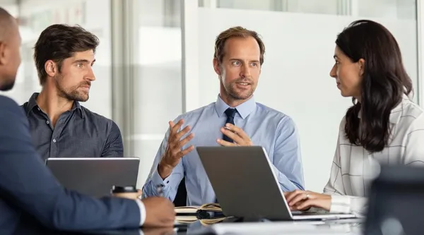 consultants discussing business