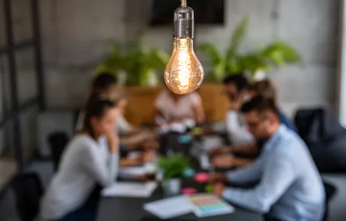 People sitting at a table collaborating