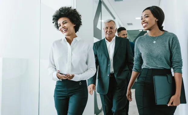 Professionals smiling